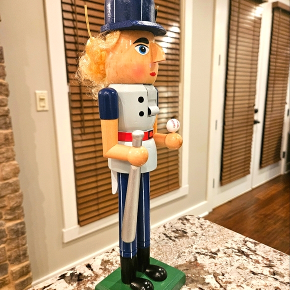 Baseball/Softball Player 14" Wood Nutcracker - Picture 7 of 7